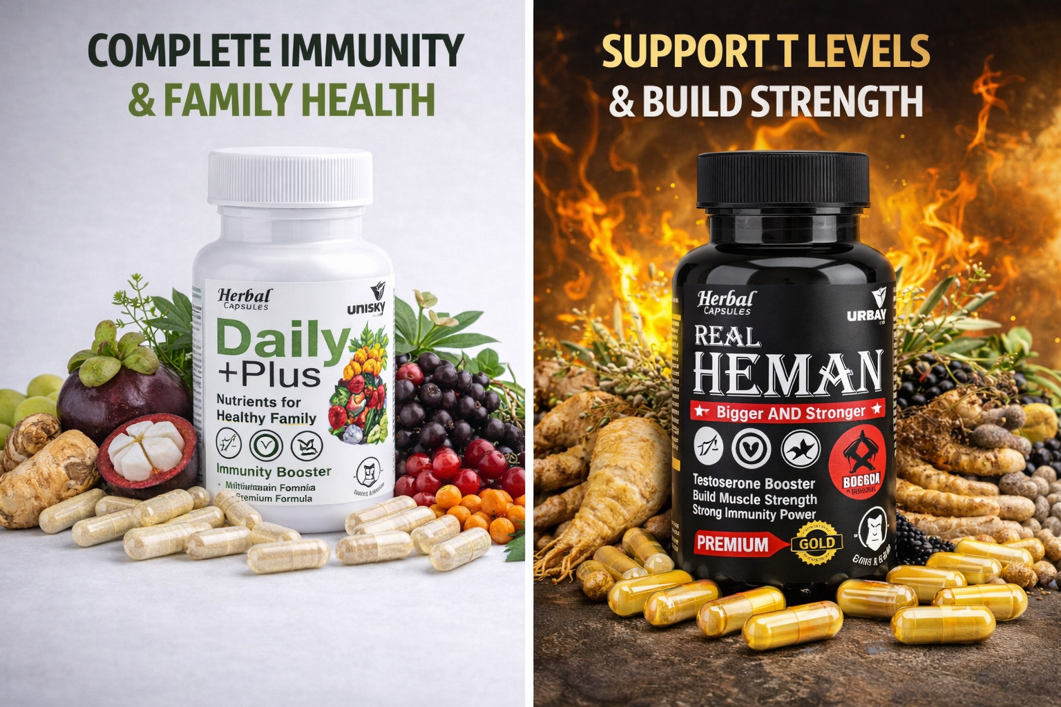 (LOVE PACK) 1 BOTTLE DAILY PLUS & 1 BOTTLE REAL HEMAN